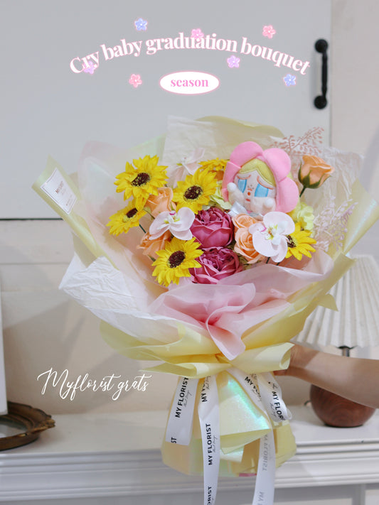 Cry baby 畢業向日葵🌻香皂花花束