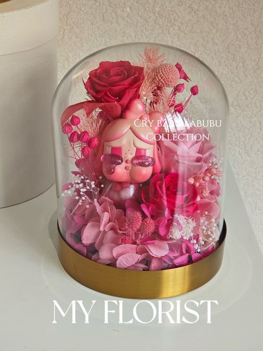 POP MART CRYBABY 永生花玻璃罩擺設