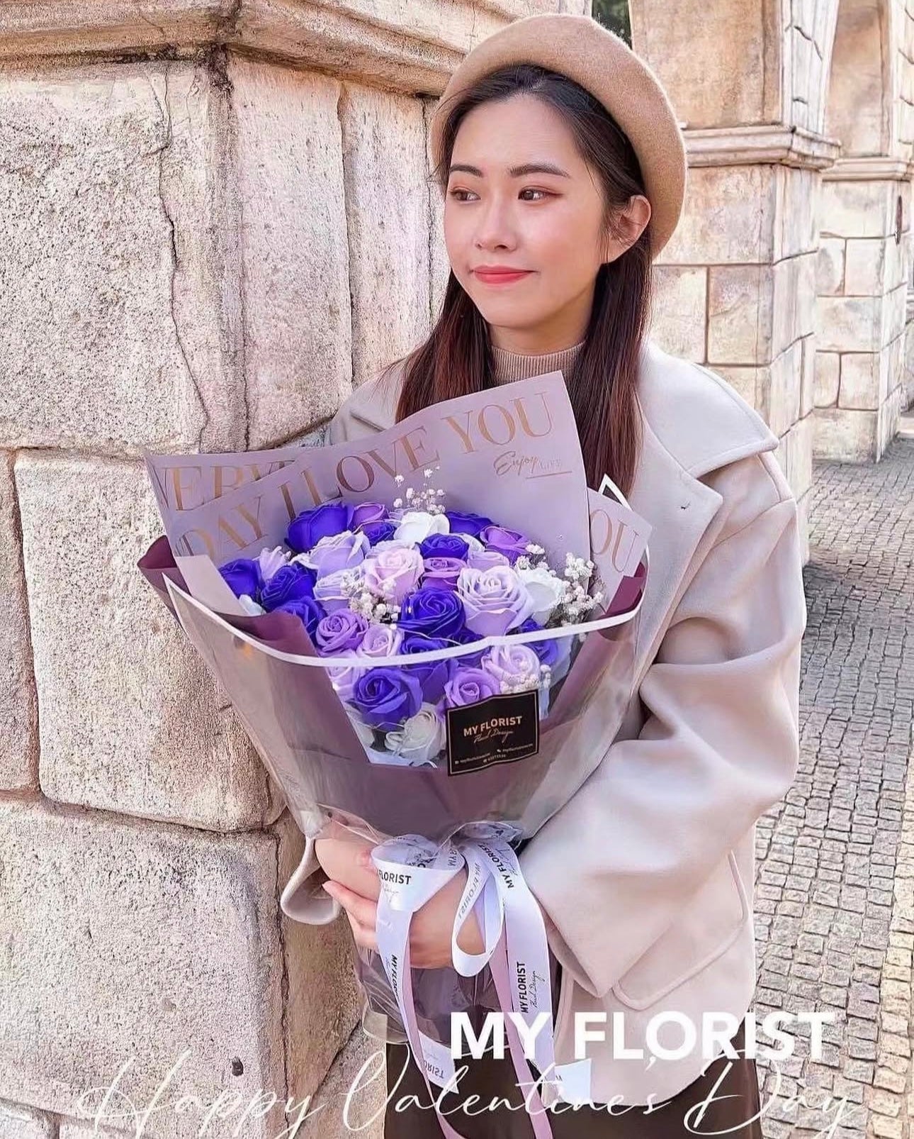 紫色香皂花花束