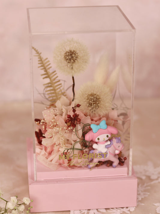Melody 蒲公英永生花玻璃罩擺設